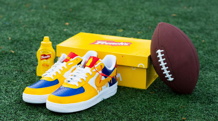Hendon’s NIL deal includes custom French’s mustard Nikes.